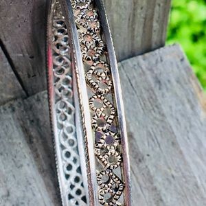 Silver Heart Bangle Bracelet